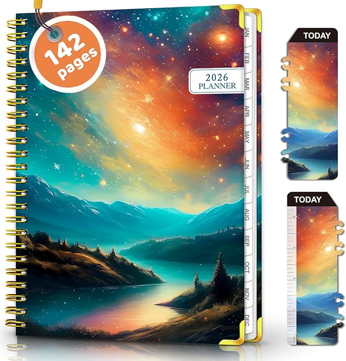 2026 Monthly Planner - Weekly Planner 2026 form Jan 2026 - Dec 2026, Daily Planner 2026, Academic Planner 2026 with Monthly Tabs, Inner Pocket, Note Pages
