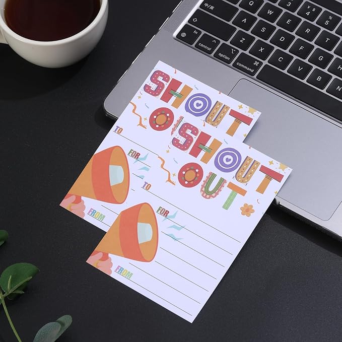200 Count Shout Out Cards for Employees,Office Staff,4×6 Inch Encouragement Card for Teachers and Students-Appreciation and Recognition RewardCard for School or Work Bulletin Board