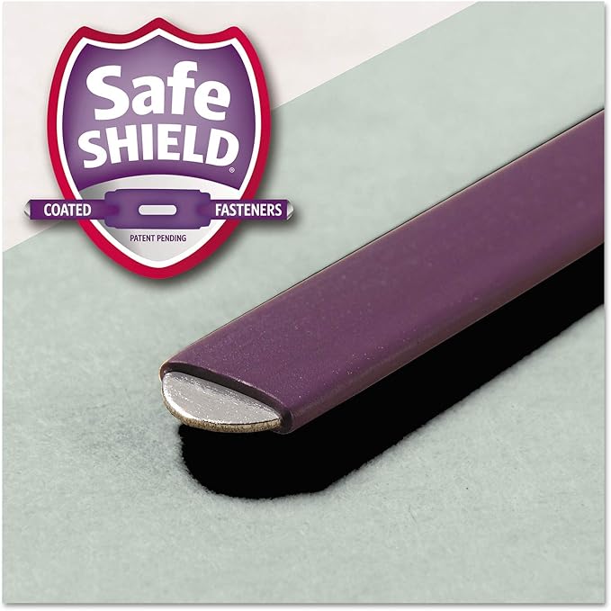 Smead Pressboard Fastener File Folder with SafeSHIELD Fasteners, 2 Fasteners, 1/3-Cut Tab, 3" Expansion, Letter Size, Gray/Green, 25 per Box (14944)
