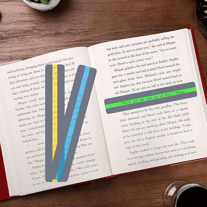 Guided Reading Strips/Colored Overlay/Highlight Strips/Highlighter/Bookmark/Assorted Colors Help with Dyslexia for Children and Teacher Supply Assistant (24 Pack)