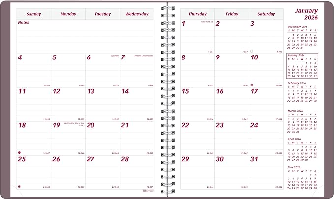 Brownline® 2026 Essential Monthly Planner, 14 Months, December 2025 to January 2027, Twin-Wire Binding, 8.875" x 7.125", Canyon (CB1200G.04-26)