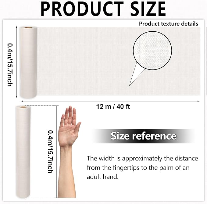 White Woven Bulletin Board Roll Reusable Waterproof Erasable Woven Bulletin Board Roll Wrinkle Resistant Non-Woven Fabric Background Poster for Home Classroom Decor Wrapping DIY Crafts 15.7" x 40ft