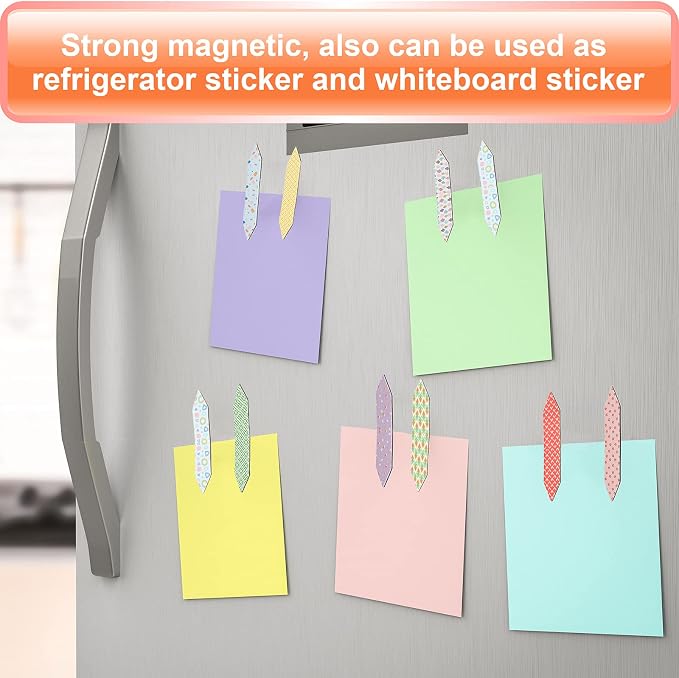 Tenare 108 Pieces Magnetic Bookmarks Bulk for Women Mini Arrow Shaped Floral Magnetic Page Book Markers Cute Bookmark Clips Gift for Student Teacher School Office Reading Supplies, Colorful 18 Styles