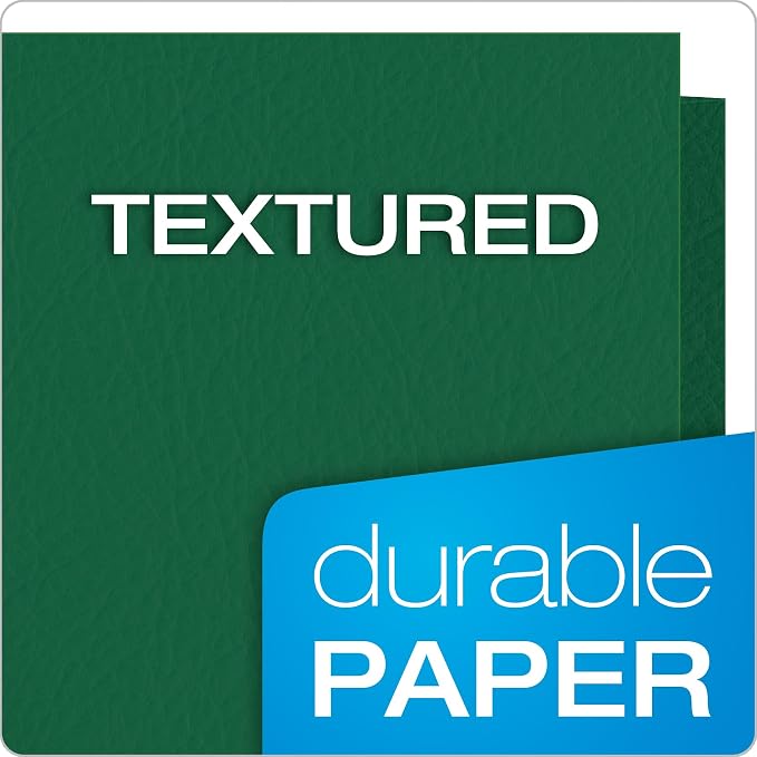Oxford Two Pocket Folders, Textured Paper, Hunter Green, For School, Home, and Office, Letter Size, 25 Per Box (57556EE)