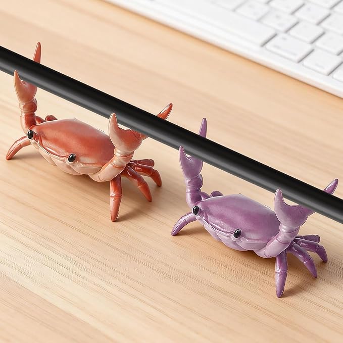 Desk Crab Pen Holder, Creative Weightlifting Crab Pencil Stand, Organizer for Small Items, Cute Office Decor (4pc)