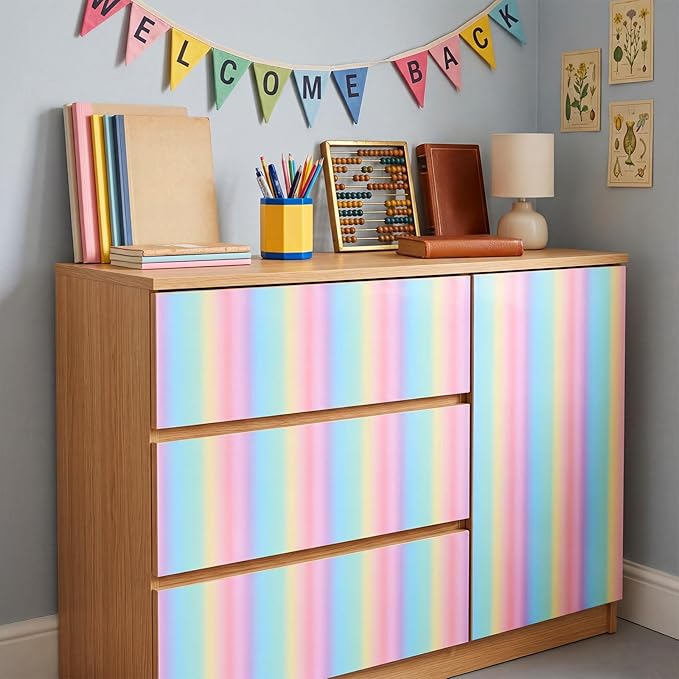 Ctosree 2 Roll Gradient Rainbow Bulletin Board Paper 4x12ft/1.2x3.6m Non Woven Bulletin Background Wallpaper Fade Resistant Board Roll Decoration for Arts Crafts Office School Classroom