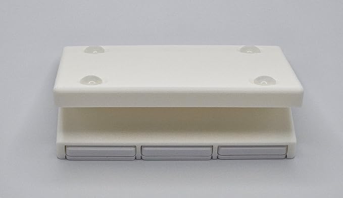 Remote Holder Organizer Pedestal Caddy compatible with Lutron Pico Remotes, Anti-Slip Feet, Holds 3 Remotes, White, Indoor Use Only