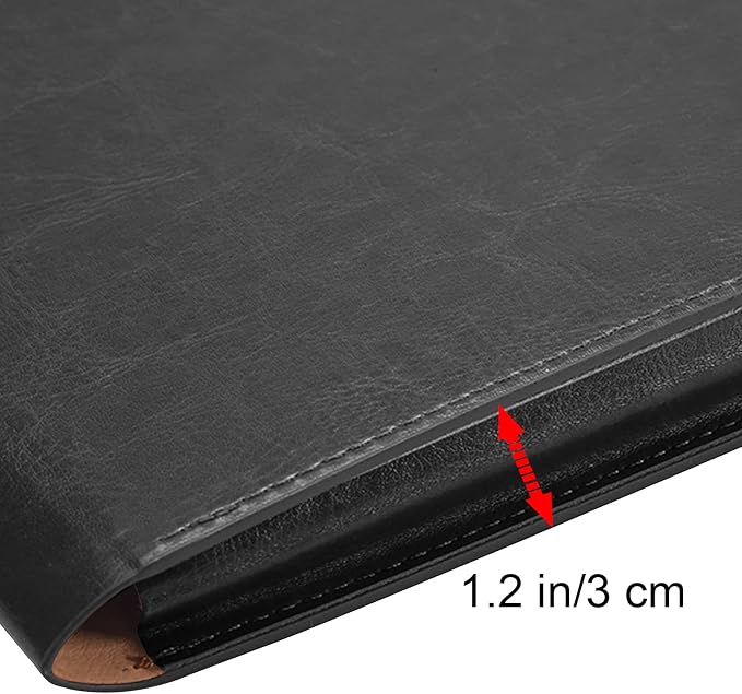 VANRA 1 Piece File Folders PU Leather Expanding Document Holder File Jacket Filing Envelope for A4 Letter Size Paper with Invisible Magnetic Closure Black
