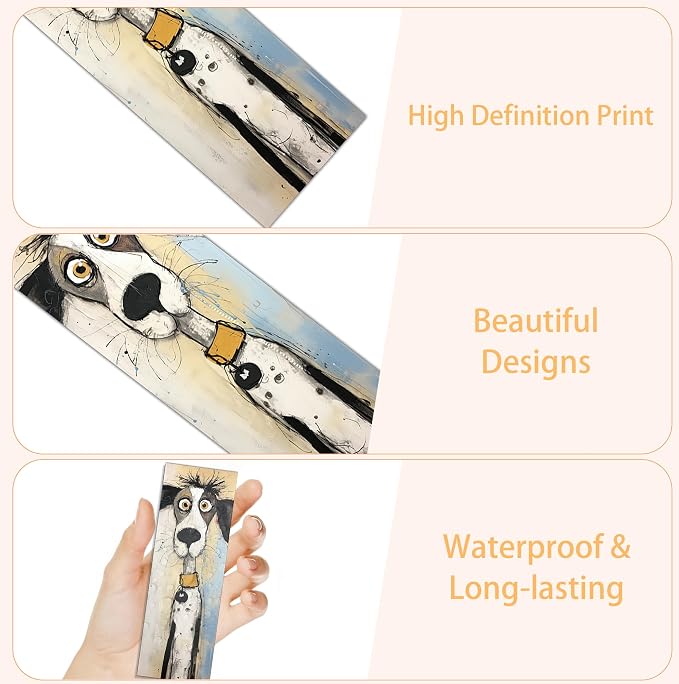60 Pcs Funny Dog Bookmarks Bulk, Cute Puppy Theme Paper Book Marks for Reading Kids, Colorful Cartoon Dog Page Markers for Women Men Kids, Book Lover Gifts and Classroom Supplies