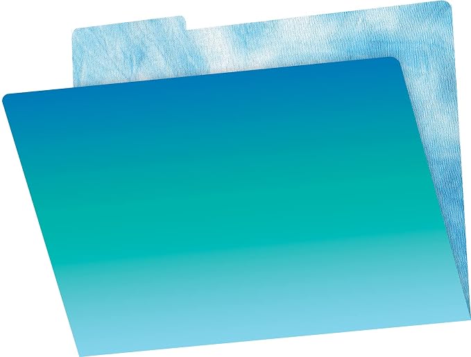Barker Creek Designer File Folders on 14pt Stock, Tie-Dye and Ombré, Multi-Design Set with Tie-Dye Designs on Outside, Vibrant Ombré Colors on The Inside, Letter Size, 1/3 Cut Tabs, 36/Set (4403)
