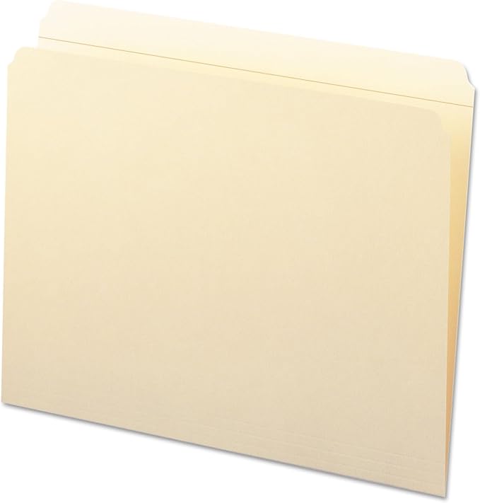 Smead File Folder, Reinforced Straight-Cut Tab (Not Undercut), Letter Size, Manila, 100 per Box (10310)