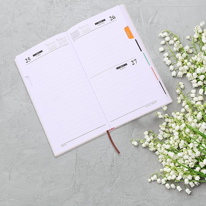 Alipis Weekly Monthly Planner Calendar Notebook for Men and Women Paper Cover Daily Appointment Organizer for Office Home School Red