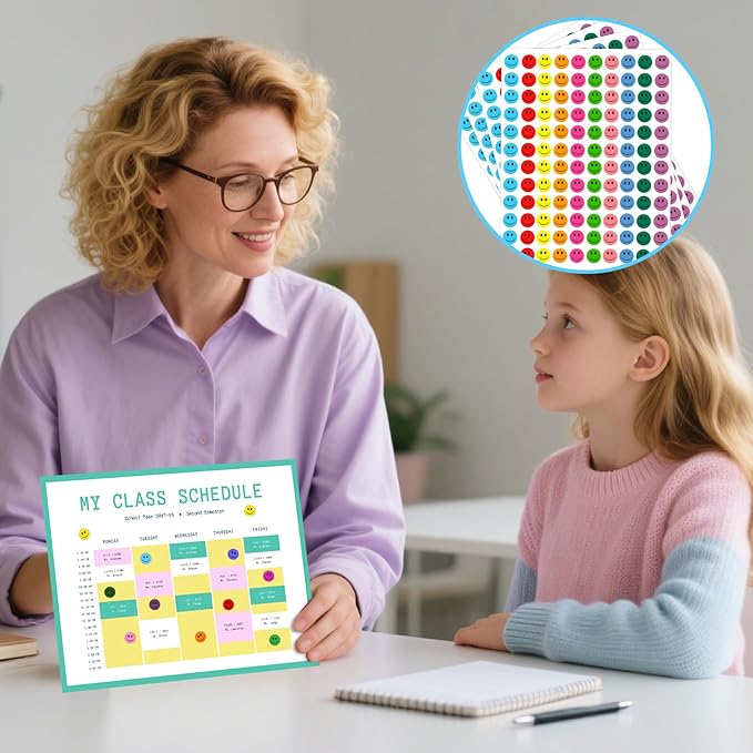 6000 Pieces Smiley Face Stickers, Small Happy Face Stickers, Round Happy Face Decals Colorful Mini Incentive Reward Stickers for Kids, Behavior Chart Sticker for Students Teachers Classroom Supplies