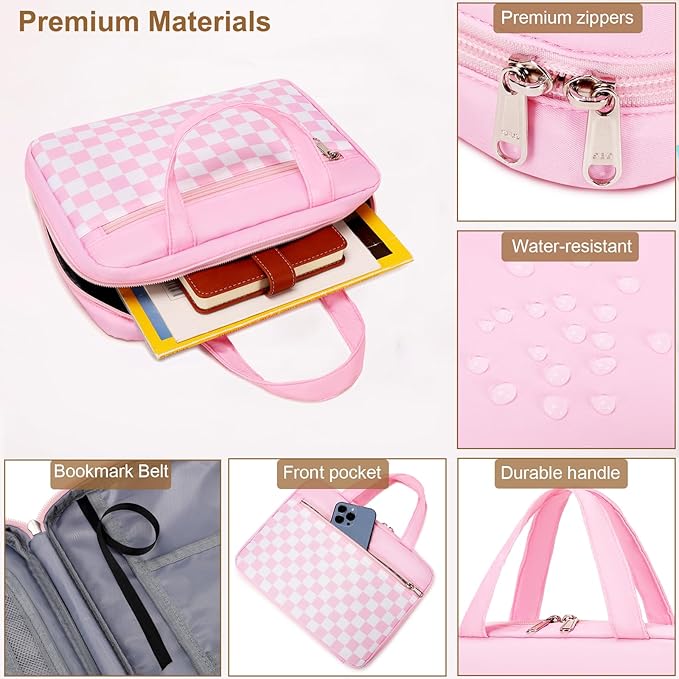 Octsky Bible Cover Case for Women Bible Organizer Book Carrying Bag for Medium and Large Bibles, Marble Cyan