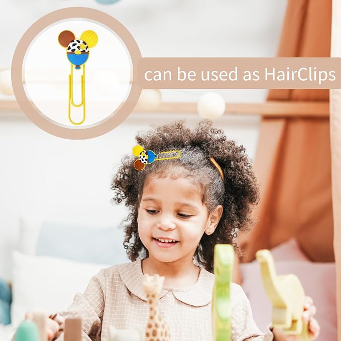 20PCS Cute Mouse Paper Clips, Bookmark Book File Page Marker Clips for Teacher & Students, Desk Accessories Stationery for Office School, Office Supplies Decor for Women Kids Adult