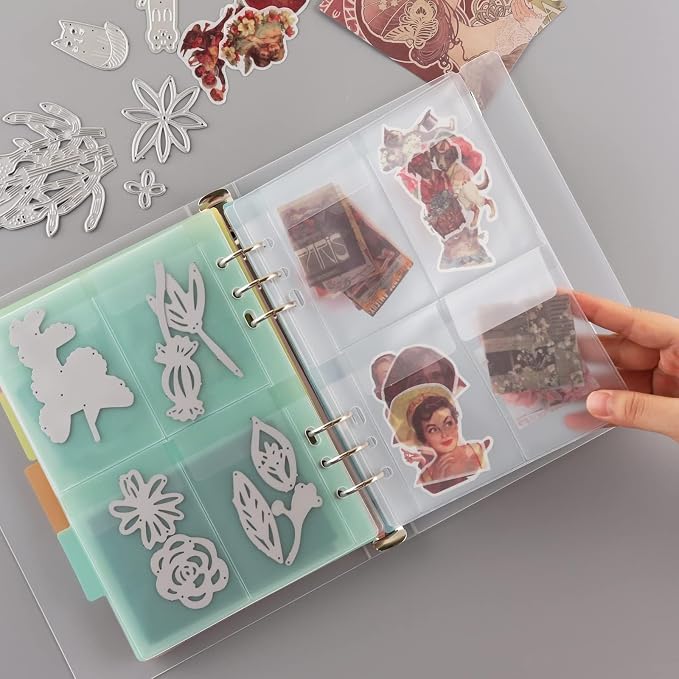 50 Piece 6 Ring A5 Binder Inserts, Kpop Photocard Binder, Trading Card Sleeves Pages Baseball, 2.5"x3.7" Standard Size Cards Photocard Game Sport Card Gifts for Collectors Lovers