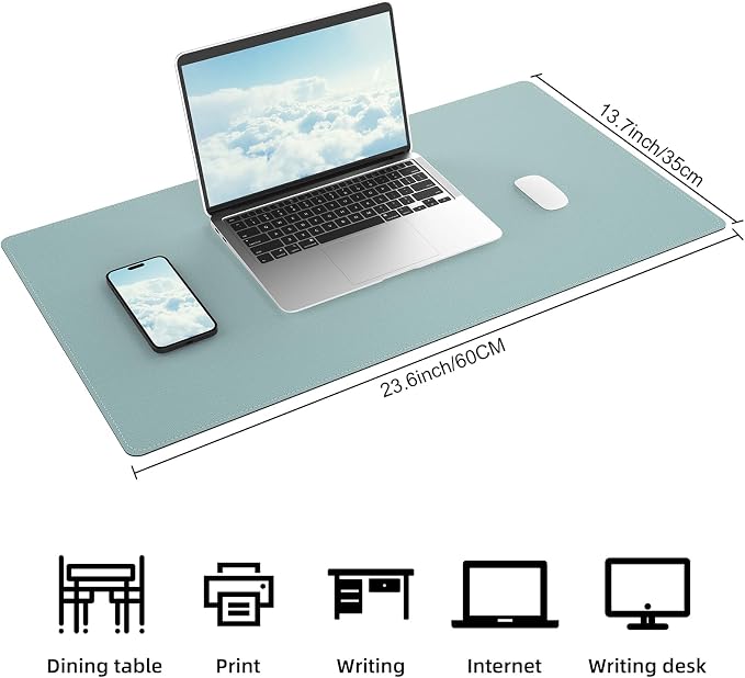 AFIING Cork Desk Mat, Rose Pink, 23.6" x 13.8", Desk Pad Protector | Dual-Sided Cork & PU Leather, Waterproof, Non-Slip, For Office, Home & Study