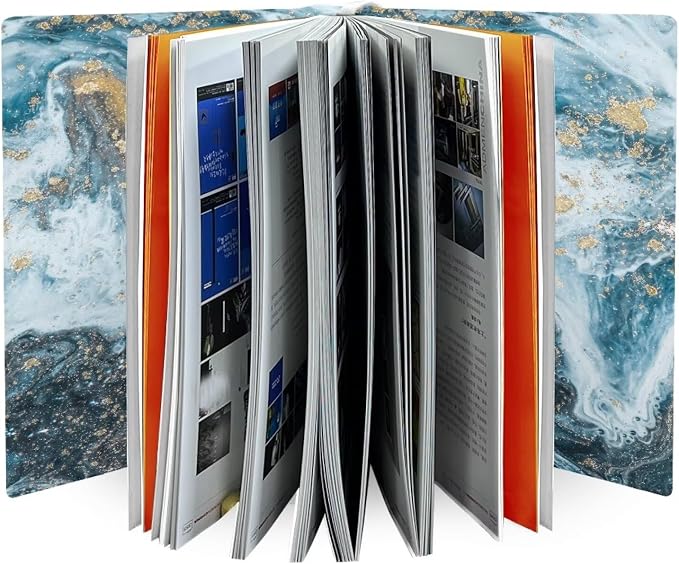 Dreaweet Blue Marble Book Covers,Stretchable Jumbo Book Sleeves for Hardcover Books Textbooks up to 9 x 11 Inches,Reusable Washable Protective Textbook Covers