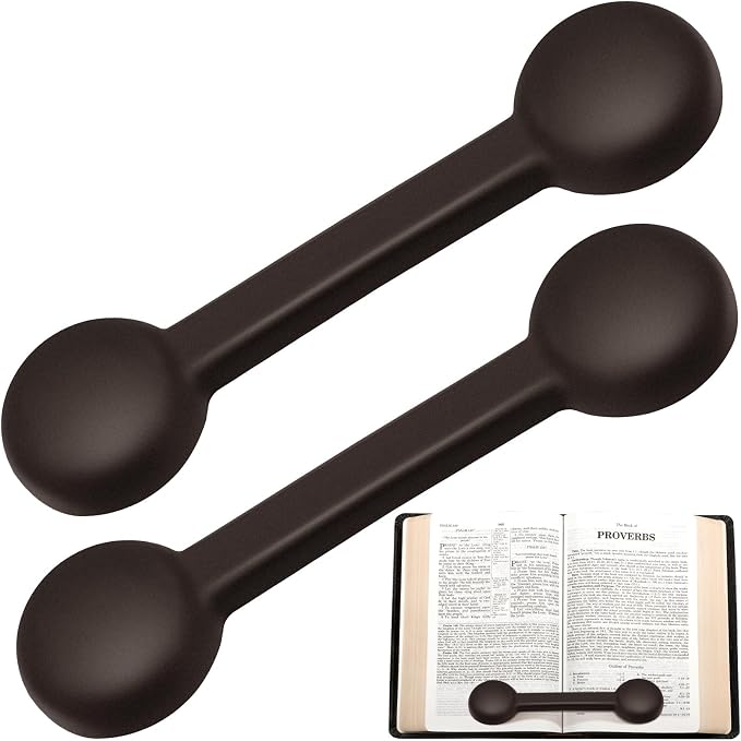 2 Pieces Weighted Bookmarks Book Weight Page Holder Rubber Book Weight Bookmark Portable Weighted Rubber Page Holder for Adults Reading(Brown)