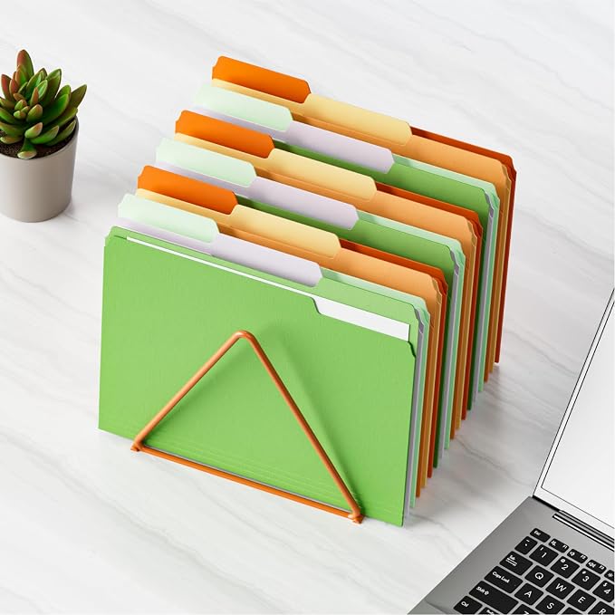 FUCDTEFC File Folders, 30 Pack Manilla Folders 8.5x11, 1/3-Cut Tab Letter Size Manila Folders, 6 Assorted Colors Heavy Duty Folders for Paper Documents Business Home School Classroom Office Supplies