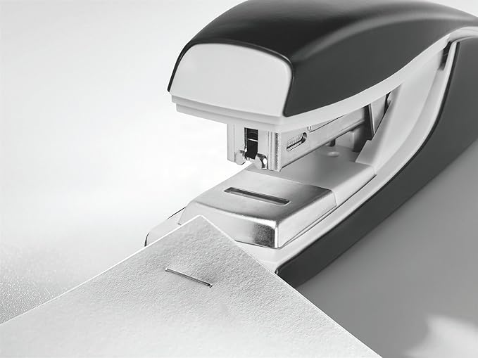 Leitz 55230195 Stapler, 40 Sheet Capacity, Ergonomic Metal Body, Includes Staples, Flat Clinch, NeXXt Range, 55230095 - Black