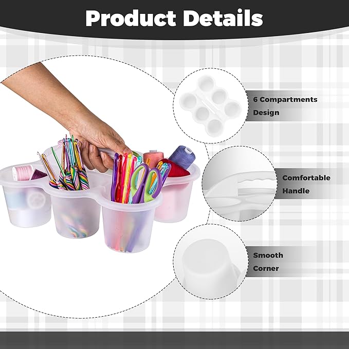 4 Pack Classroom Caddy For School,Kidsroom,Pencil Holder,Plastic Cup Caddy for Drink Delivery (Clear)
