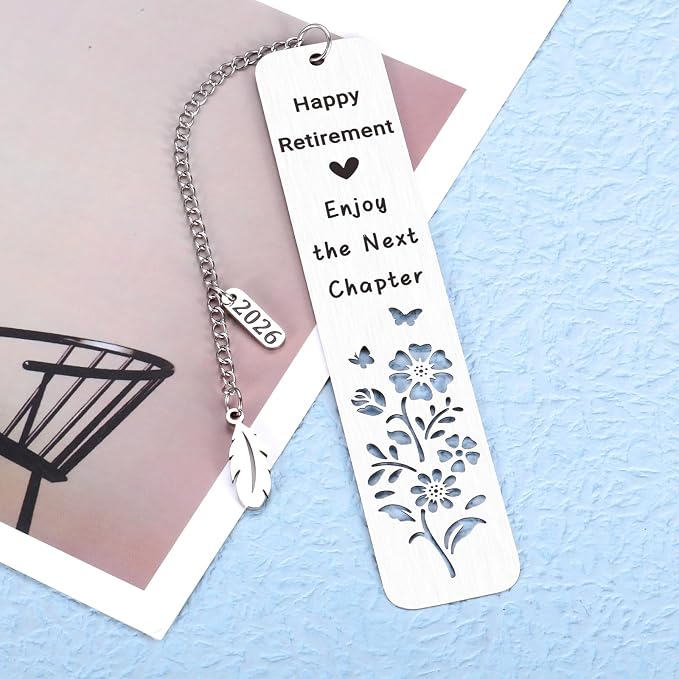 Retirement Gifts for Women Men 2026, Happy Retirement Enjoy The Next Chapter Bookmark, Farewell Present for Coworkers, Coworker Leaving Gift for Women Teachers