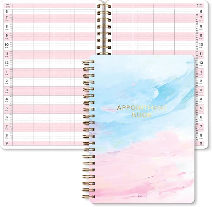 S&O Appointment Book with 15 Minute Slots, Daily Hourly Daybook 6AM to 9PM, Salon Slot journal, meeting Calendar, Everyday Schedule Organizer, Four Column Day Planner with Hourly Schedule, 2026 +