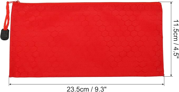 PATIKIL Waterproof Zipper File Bags, 3 Pack A6 Document Holders Pencil Pouch for Office, Red