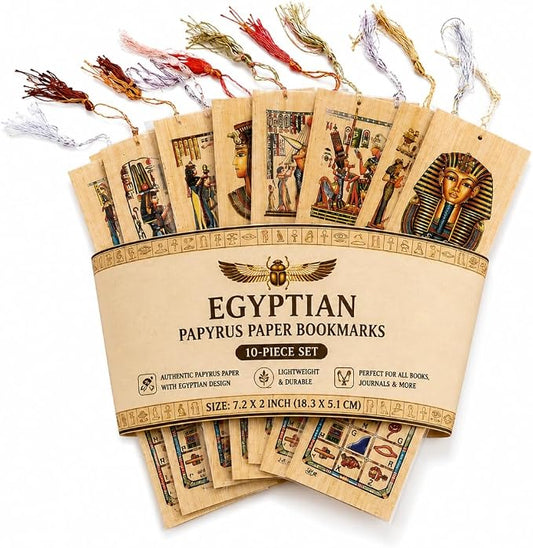 Egyptian Papyrus Paper Set of 10 Bookmarks Book Marks History Educational Set.