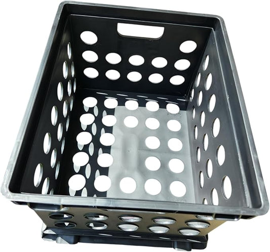 File Crate, Stackable Plastic Storage Bin with Handles,Organize Files at Home, Garage, Office, School, Black
