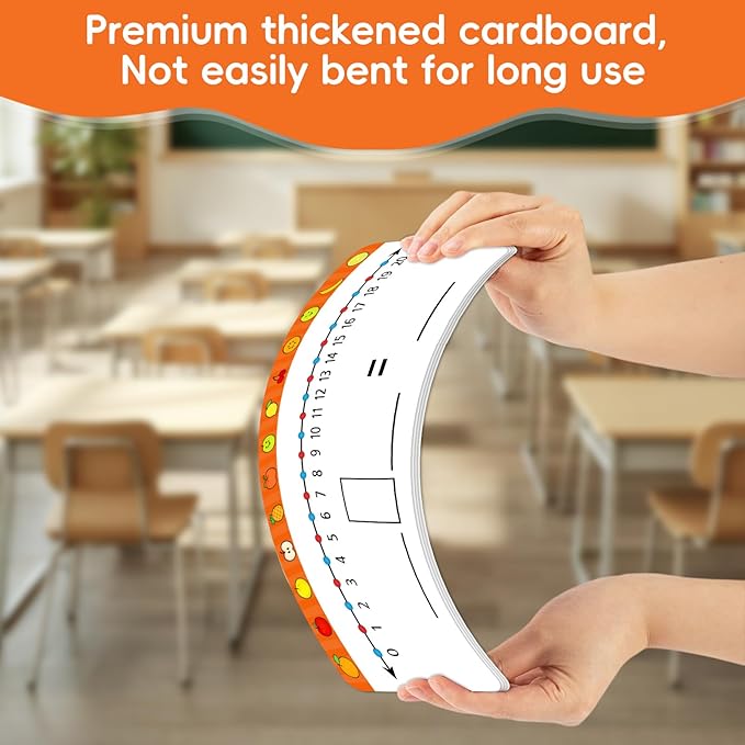 30 Packs Number Line Dry Erase Boards Cards, Double-Sided Writable & Erasable, 0-10 on One Side and 0-20 on the Other Side, Math Learning White Board Tool for Students, Classroom and Home (12” x 4”)