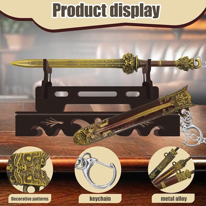 5pcs Metal Sword Bookmark with Scabbard,Mini Sword Suitable for Reading,Sword Keychain,These Vintage Chinese Swords Make Unique Gifts for Book-Loving Gentlemen.