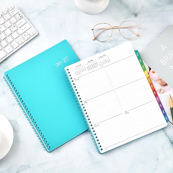 Planner 2026-2027 - Weekly & Monthly 2026-2027 Planner with Printed Tabs, Jul. 2026 - Jun. 2027, 8" x 10", Flexible Cover, Twin-Wire Binding, Premium Paper, Perfect Oganizer - Green