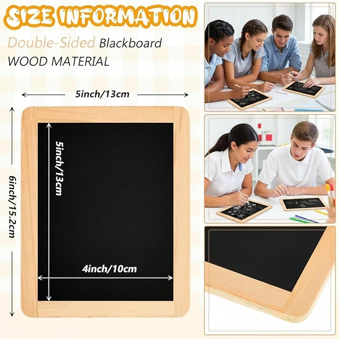 Chinco 12 Pcs Small Slate Chalkboard Mini Chalk Board with Frames Mini Board Signs School Supplies for Classroom Home Office