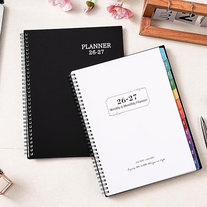 Planner 2026-2027 - Jul 2026 - Jun 2027, 9" x 11" Academic Planner, Weekly Monthly Planner 2026-2027, Twin-Wire Binding, Colorful Monthly Tabs, Enterprise