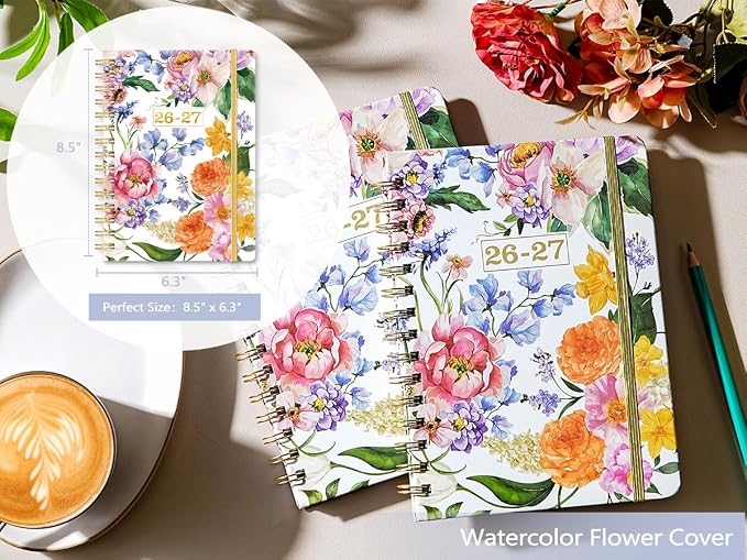 Planner 2026-2027 - Weekly & Monthly Planner, Jul 2026-Jun 2027, Academic Planner 26-27, 6.4"×8.5", Tabs, Thick Paper, Twin-Wire Binding, Back Pocket, Inspirational Quotes for Office Home School