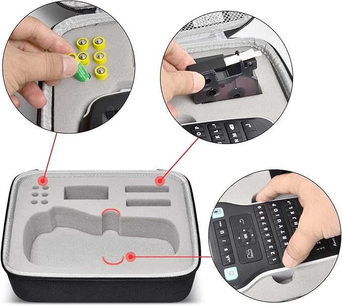 PAIYULE Case Compatible with DYMO Label Maker LabelManager 160/280 Portable Label Maker, Tag Printer Storage Organizer for AC Adapter, Tape Cartirdges and More Accessories(Box Only) Gray