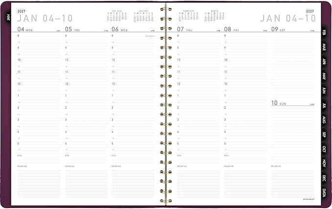 AT-A-GLANCE 2027 Appointment Book Planner, Weekly & Monthly, 8.25" x 11", Half-Hourly, Contemporary, Purple (70940X1427)
