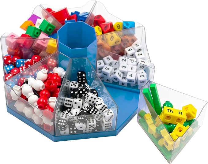 Junior Learning: Classroom Caddie - Blue - 360 Spinning Class & Desk Organizer, Holds 8 Removable Compartment Trays, Store Art & Writing Supplies
