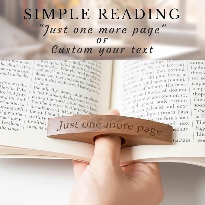 Custom Book Page Holder, Personalized Thumb Book Page Holder with Name, Custom Wood Page Holder, Gift for Book Lovers, Suitable for Parents and Partners, Christmas, Teacher's Day (S1)