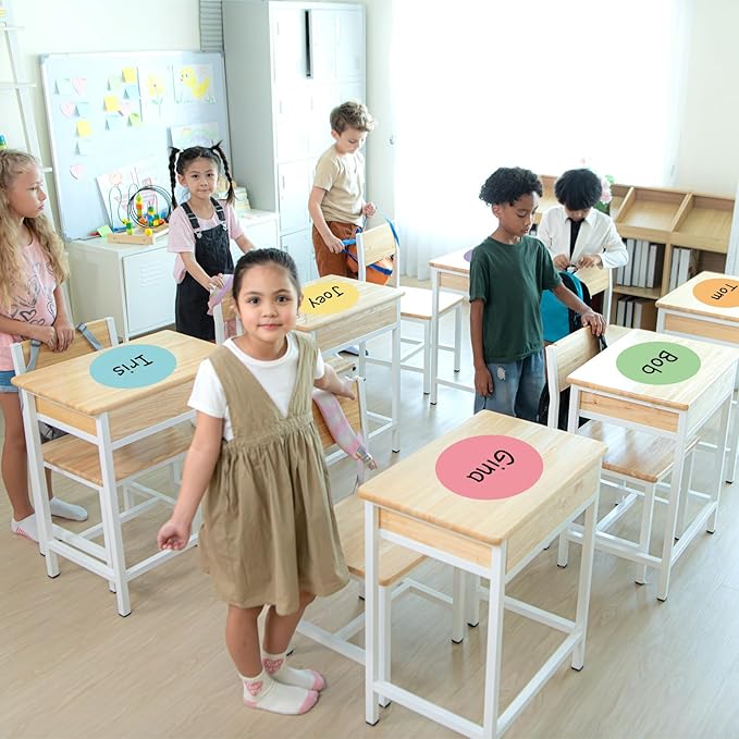 JarThenaAMCS 12PCS 12'' Pastel Dry Erase Dots Circles Spots Decals Colorful Waterproof Removable Marker Stickers for School Classroom Wall Whiteboard Teachers Teaching Students Supplies