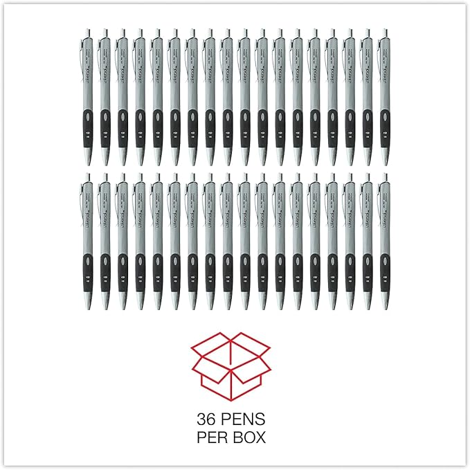 Universal Comfort Grip Gel Pen, Retractable, Medium 0.7 Mm, Black Ink, Silver Barrel, 36/Pack