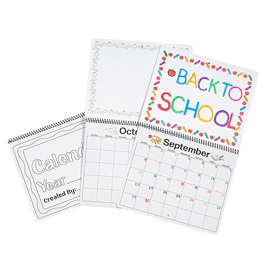 Colorations Decorate Your Own Calendar- Set of 12