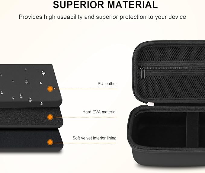 Elonbo Carrying Case for NIIMBOT B1 Label Maker Machine, Portable Mini Wireless Bluetooth Label Printer Travel Bag, Small Handheld Labeler Storage Holder, Mesh Pocket Fits Label Paper, Black