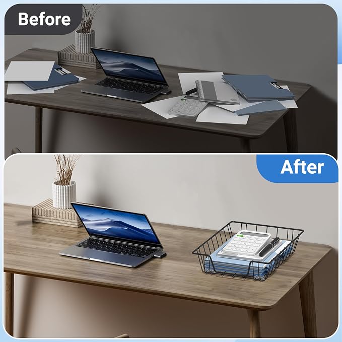 Gawerk Letter Desk Tray Organizer, A4 File Tray Magazine Files Storage Basket Organizer Bin (1)