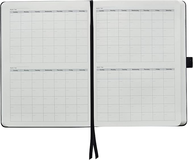 Undated Academic Weekly and Monthly Planner by Action Day - Stay Organized, Achieve Goals & Get More Done with a Proven Productivity System, 7x9, Black