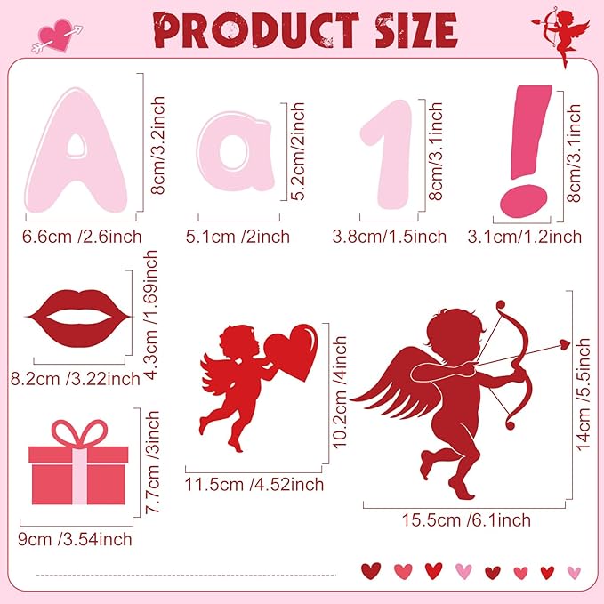 Kosiz Valentine's Day Bulletin Board Decoration Set 118 ft Scalloped Bulletin Board Borders Classroom Poster Border Trim with 257 Pcs Letter Number Symbol Cutout for School Decor