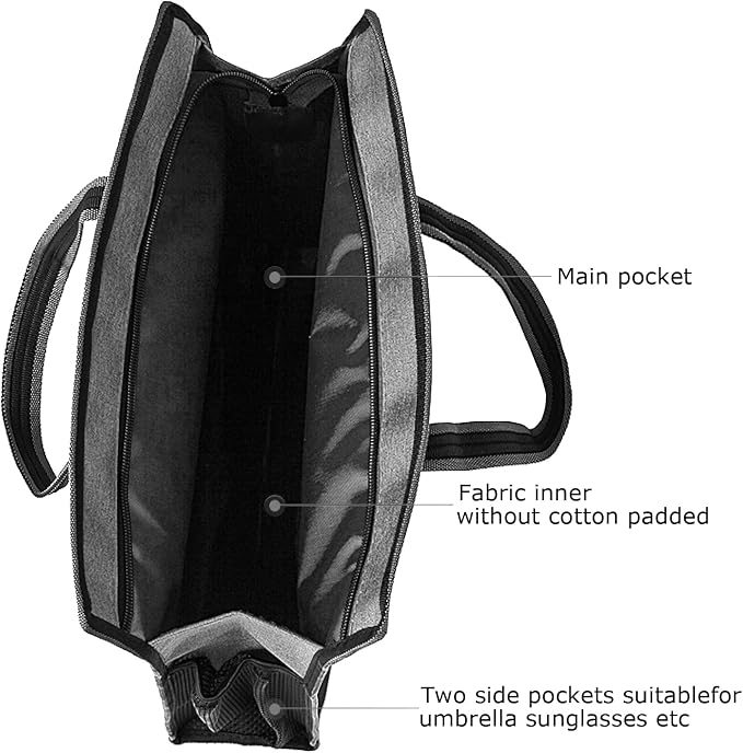 Oxford Zippered Document Bag with Handle File Tote Bag Pouch for Carrying Paper Files Books Filing Folder 1 Pack (Gray)