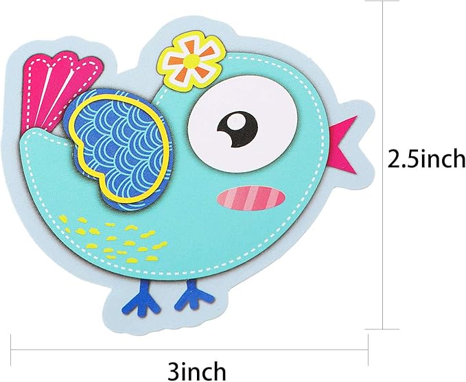 72 Pieces Boho Birds Cut-Outs Multicolor Bird Cutouts Bird Bulletin Board Decorations for Classroom Birthday Party Supply